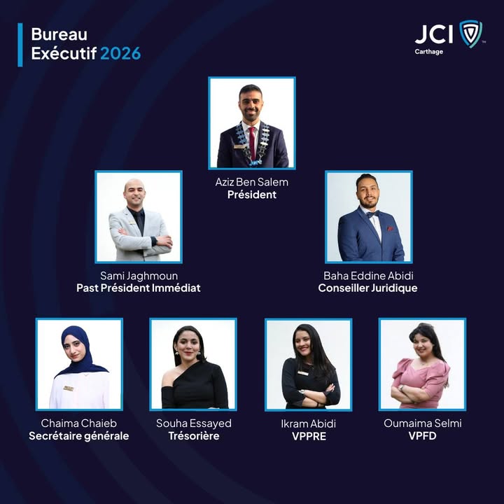La JCI Carthage a le plaisir de présenter son Bureau Exécuti...
